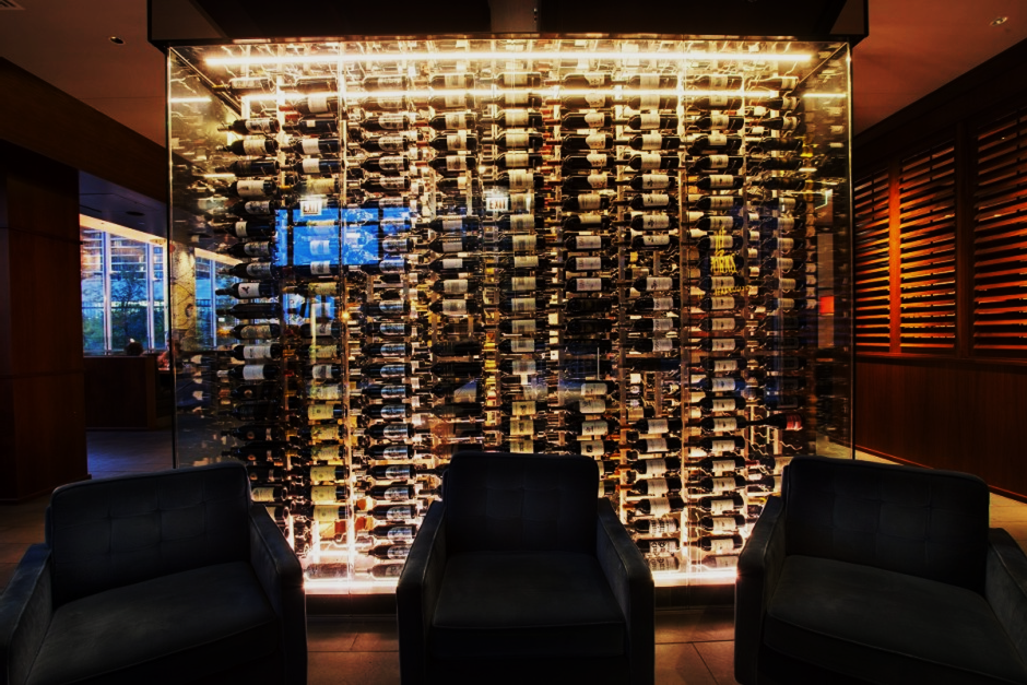 A Stunning View of a Modern Wine Cellar with VintageView Metal Custom Wine Racks