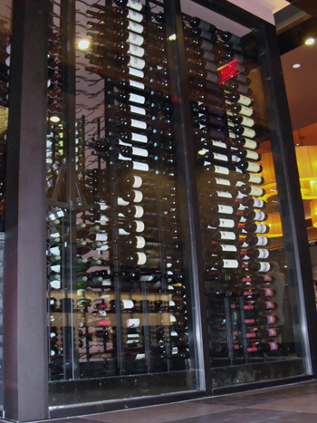 Contemporary Wine Display Designed by an Seattle Builder for a Restaurant