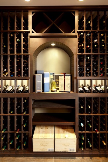 Elegant Knotty Alder Wine Racks Designed by a Master Builder in Seattle