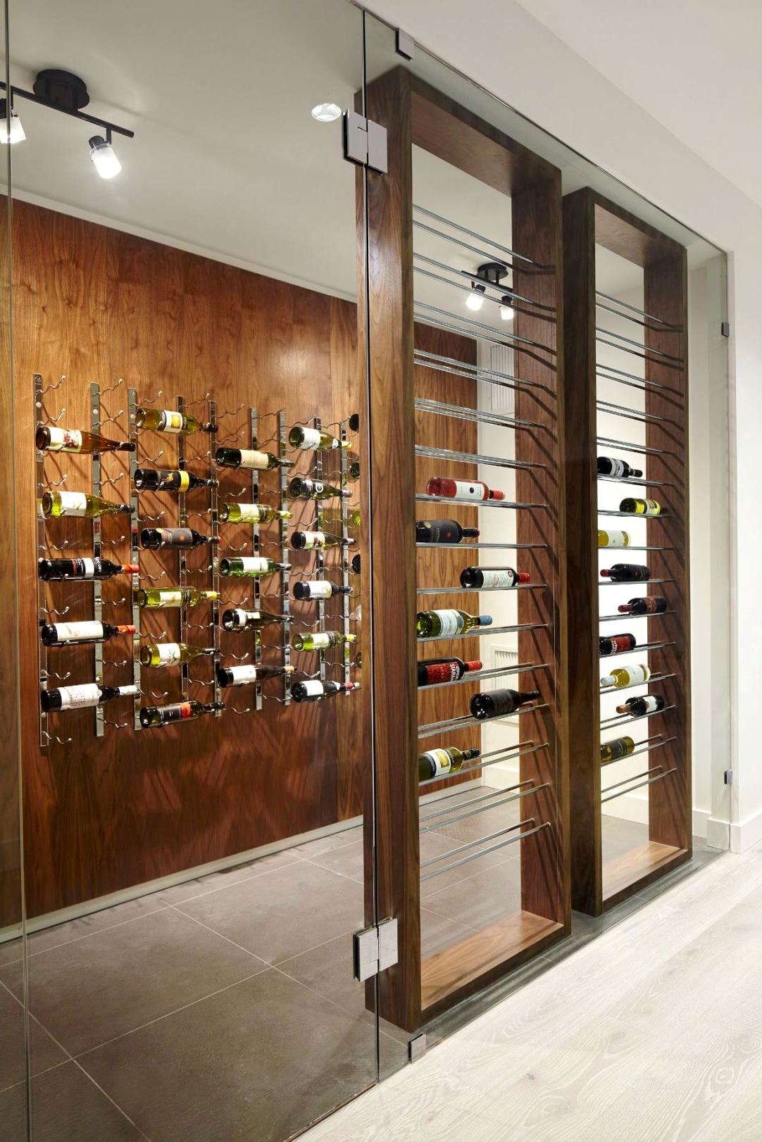 Customized Wine Rack Design Created by an Seattle Builder for a Residential Property