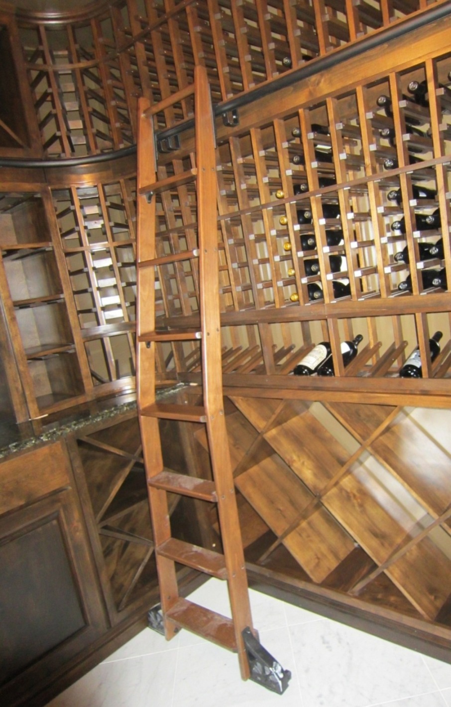 Bent Wine Cellar Rolling Ladder Seattle