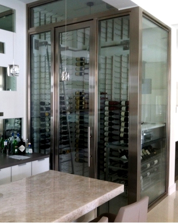 Contemporary Residential Custom Wine Cellar Designed and Installed by Seattle Master Builders