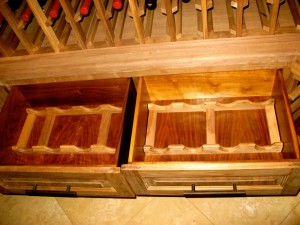 Traditional Wooden Wine Racks with Drawers Designed by Seattle Refrigeration Experts