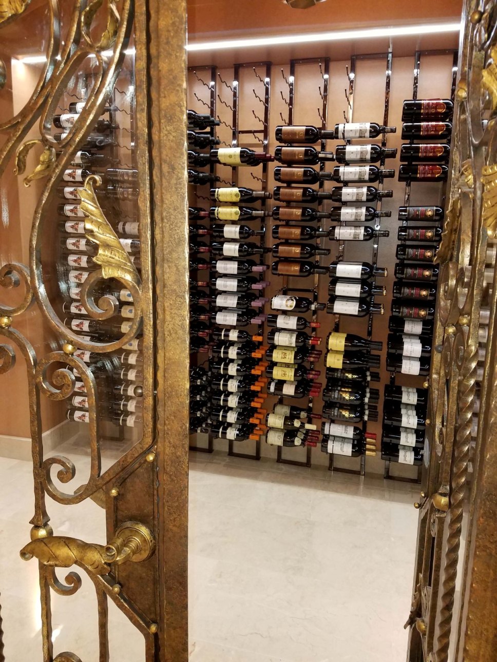 Custom Wine Cellar Equipped with an Efficient Wine Cooling Unit Seattle