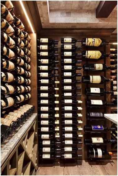 Floor to Ceiling Metal Wine Racks by VintageView Add Character to a Residential Custom Wine Cellar in Seattle