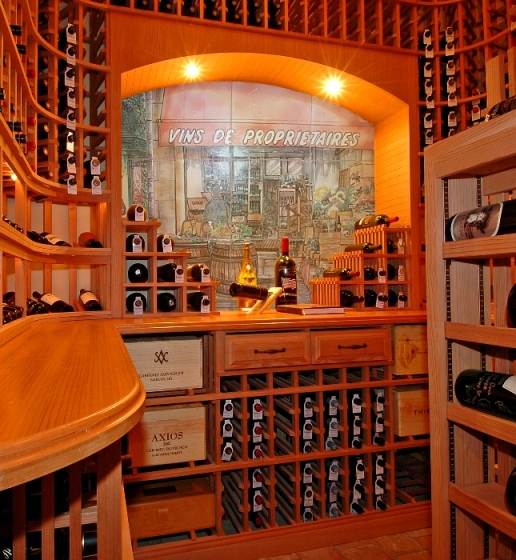A Wine Cellar Mural Installed in a Wine Room in Seattle