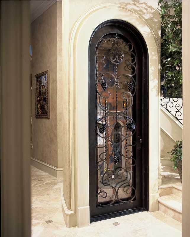 Wrought Iron and Glass Custom Wine Cellar Door Seattle Project