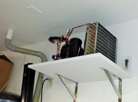 Wine Cellar Cooling System Condenser-Placed-in-the-Garage Seattle wine cellar Project