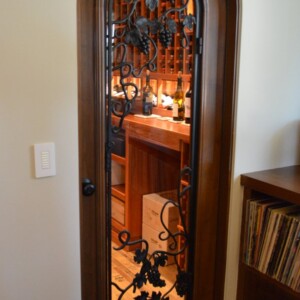 03 - Wrought Iron Design Purpose Built Seattle Custom Wine Cellar Doors Bottom Seal