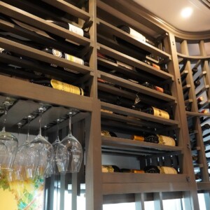 34 - Stemware and Magnum Bottle Storage Spaces Inside Transitional Seattle Wine Cellar